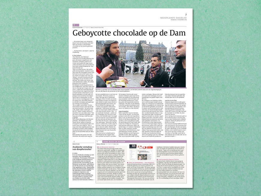Nederlands Dagblad - Geboycotte chocolade op de Dam